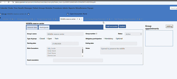 duplicate path therapy group encoutner tab