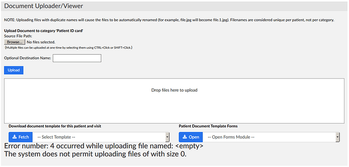 Upload Document Error