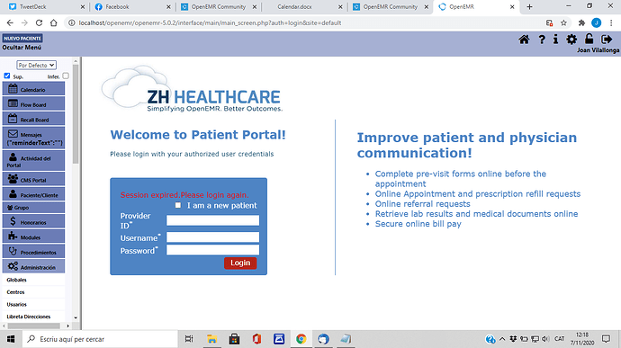 Patient portal Screenshot