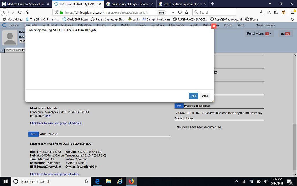 Weno 5.0.2 Bug Fix NCPDP ID wrong length specified - OpenEMR ...