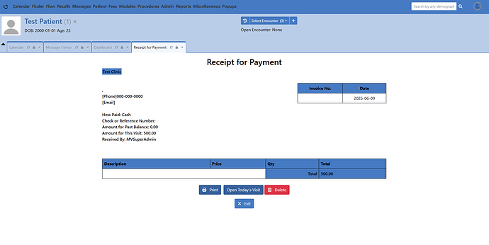 Receipt Page