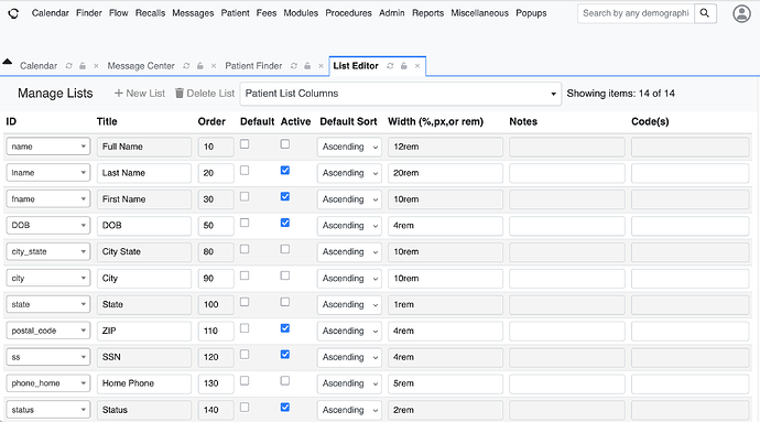 Patient Finder 2025-09-03 - List Editor to Customize Columns